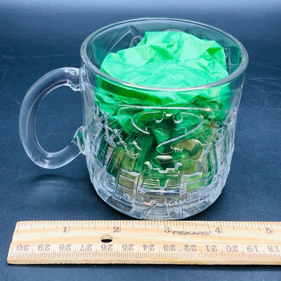 Vintage 1995 BATMAN FOREVER Movie The Riddler McDonalds 3D Glass Mug, DC Comics - Picture 9 of 10